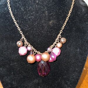 Elegant Purple and copper Beaded Necklace